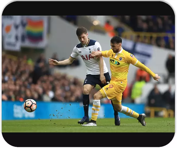 Tottenham Hotspur vs Millwall: Intense Battle Between Ben Davies and Lee Gregory in Emirates FA Cup Quarterfinal at White Hart Lane