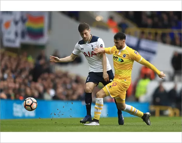 Tottenham Hotspur vs Millwall: Intense Battle Between Ben Davies and Lee Gregory in Emirates FA Cup Quarterfinal at White Hart Lane