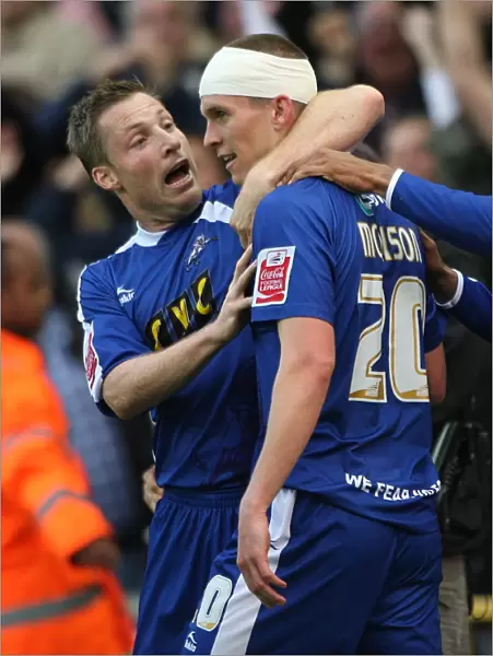 Milwall vs Huddersfield Town: Steve Morison and Neil Harris Celebrate First Goal in Play-Off Semi Final (Coca-Cola Football League One)