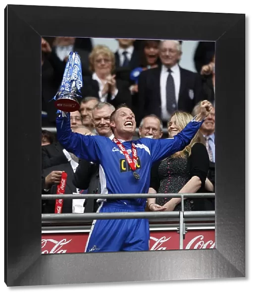 Millwall Football Club: Neil Harris and the Trophy - Coca-Cola League One Play-Off Final Victory at Wembley Stadium (vs Swindon Town)