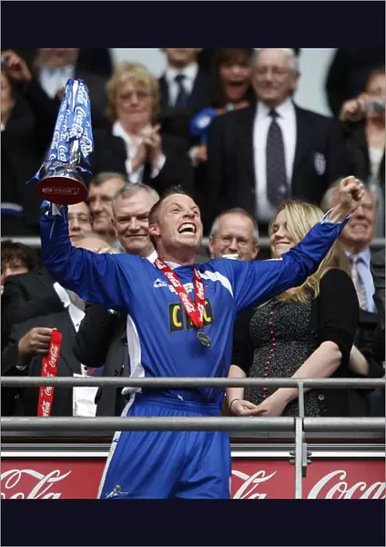 Millwall Football Club: Neil Harris and the Trophy - Coca-Cola League One Play-Off Final Victory at Wembley Stadium (vs Swindon Town)