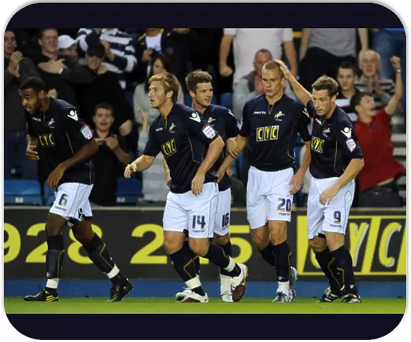 Millwall's Steve Morison Scores Penalty in Carling Cup Second Round Clash vs. Middlesbrough at The New Den
