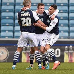 Jed Wallace Scores and Celebrates Millwall's Second Goal vs Blackpool in Sky Bet League One at The Den