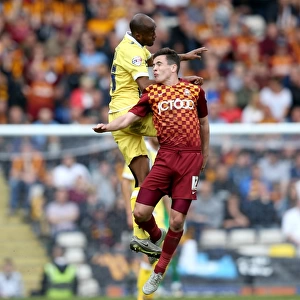 Millwall vs. Bradford City: Nadjim Abdou vs. Josh Cullen - Intense Aerial Battle in the 2015-16 Sky Bet League One Play-Offs