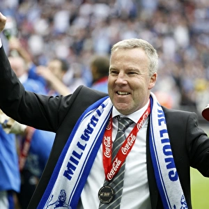 Millwall's Promising Triumph: Kenny Jackett and The Lions Rejoice over League One Promotion at Wembley (The Celebration)