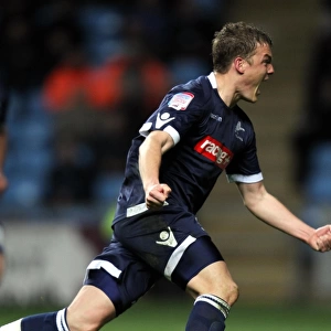 Millwall's Shane Lowry Celebrates Opening Goal vs. Coventry City in Championship Match