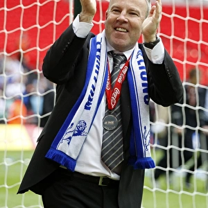 Millwall's Triumph: Kenny Jackett and Fans Celebrate Promotion to League One at Wembley (The Play-Off Final)
