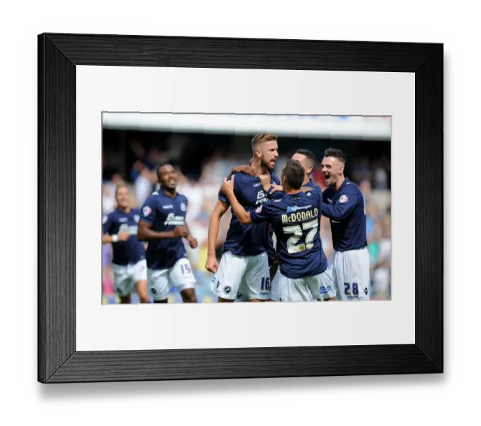 Framed Print : Millwall's Beevers Scores Opener in Sky Bet Championship Clash vs Leeds United at The New Den Framed Print : Millwall's Beevers Scores Opener in Sky Bet Championship Clash vs Leeds United at The New Den