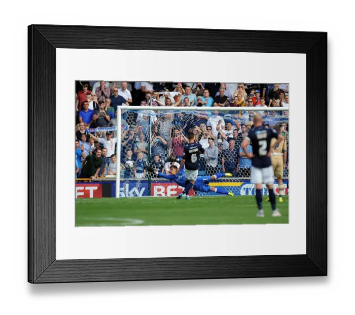 Framed Print : Millwall's Shaun Williams Scores Penalty to Secure 2-0 Lead over Leeds United at The New Den (Sky Bet Championship)