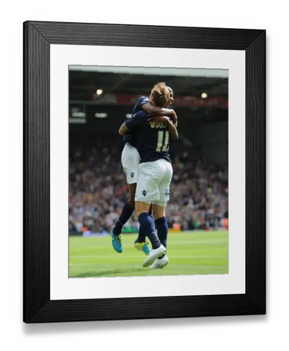 Framed Print : Millwall's Woolford and Abdou Celebrate Opening Goal Against Fulham in Sky Bet Championship Framed Print : Millwall's Woolford and Abdou Celebrate Opening Goal Against Fulham in Sky Bet Championship