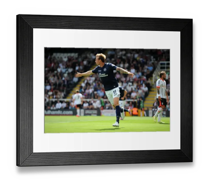 Framed Print : Millwall's Martyn Woolford Scores Opening Goal Against Fulham in Sky Bet Championship Match Framed Print : Millwall's Martyn Woolford Scores Opening Goal Against Fulham in Sky Bet Championship Match