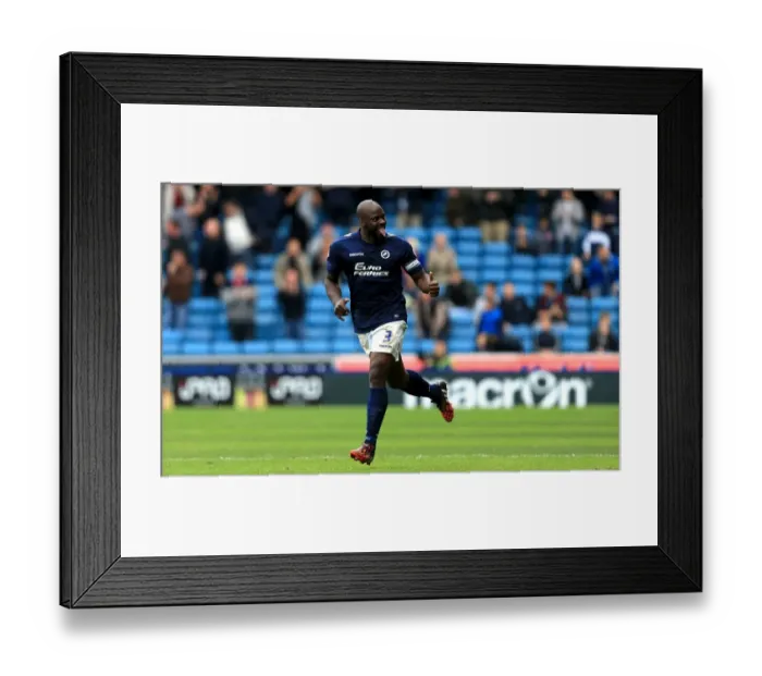 Framed Print : Millwall's Danny Shittu Scores Thriller: Millwall vs. Cardiff City in Sky Bet Championship at The New Den Framed Print : Millwall's Danny Shittu Scores Thriller: Millwall vs. Cardiff City in Sky Bet Championship at The New Den