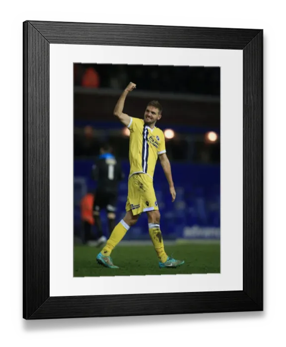 Framed Print : Millwall's Victory: Jos Hooiveld Celebrates 1-0 Win Over Birmingham City (Sky Bet League Championship)