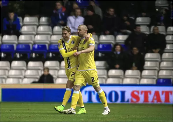 Millwall's Alan Dunne and Lee Martin Celebrate Opening Goal in Sky Bet Championship Match against Birmingham City
