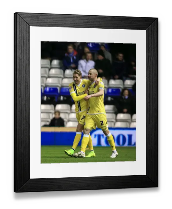 Framed Print : Millwall's Alan Dunne and Lee Martin: Celebrating the Opening Goal Against Birmingham City (Sky Bet League Championship) Framed Print : Millwall's Alan Dunne and Lee Martin: Celebrating the Opening Goal Against Birmingham City (Sky Bet League Championship)