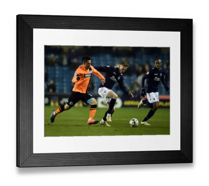 Framed Print : Battle for the Ball: Aiden O'Brien vs. Beram Kayal - Millwall vs. Brighton and Hove Albion (Sky Bet Championship) Framed Print : Battle for the Ball: Aiden O'Brien vs. Beram Kayal - Millwall vs. Brighton and Hove Albion (Sky Bet Championship)