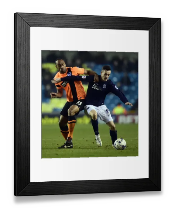 Framed Print : Intense Battle for Championship Supremacy: Millwall vs Brighton