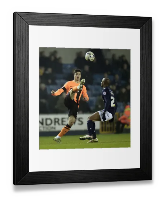 Framed Print : Battle for Supremacy: Abdou vs. Teixeira in Millwall vs. Brighton Championship Clash