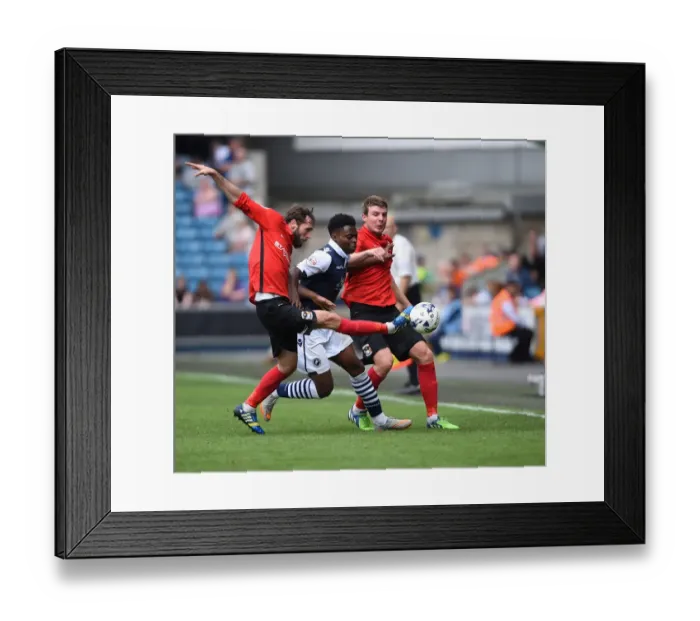 Framed Print : Millwall vs Coventry City: Intense Battle Between Fred Onyedinma and Coventry's Jim O'Brien and Chris Stokes (Sky Bet League One, The New Den) Framed Print : Millwall vs Coventry City: Intense Battle Between Fred Onyedinma and Coventry's Jim O'Brien and Chris Stokes (Sky Bet League One, The New Den)