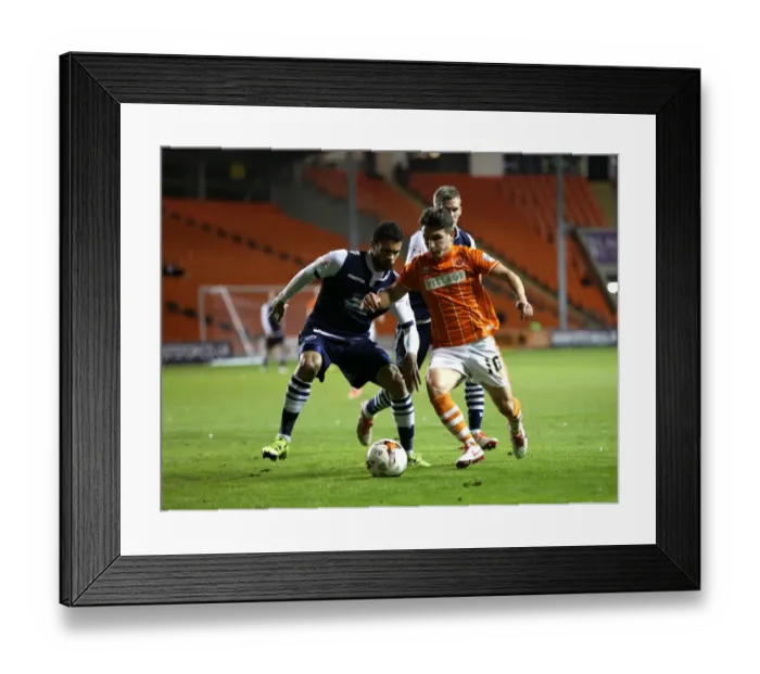 Framed Print : Battle for Supremacy: Edwards vs. Redshaw in Sky Bet League One Clash between Millwall and Blackpool Framed Print : Battle for Supremacy: Edwards vs. Redshaw in Sky Bet League One Clash between Millwall and Blackpool