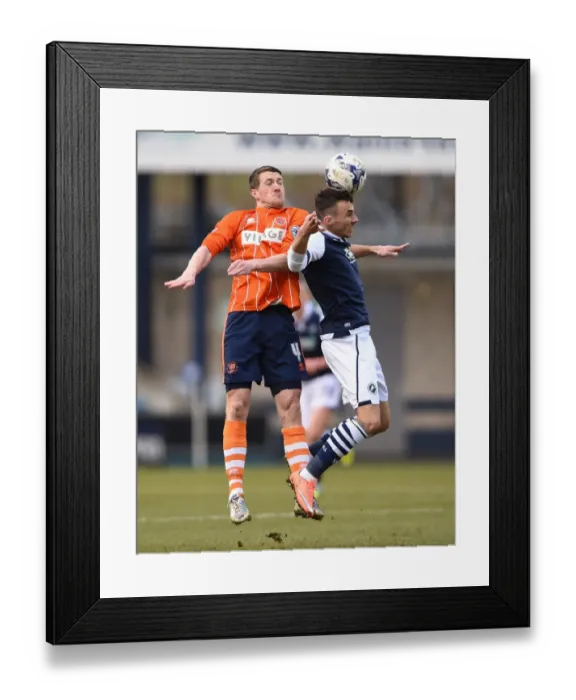 Framed Print : Battle at The Den: Millwall vs. Blackpool - Lee Gregory vs. Jim McAlister Framed Print : Battle at The Den: Millwall vs. Blackpool - Lee Gregory vs. Jim McAlister