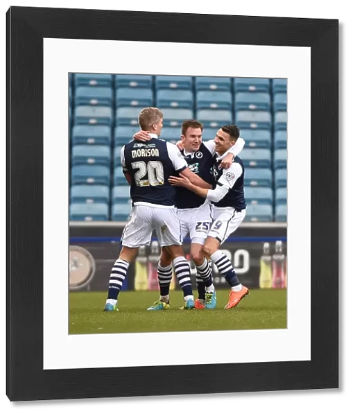 Jed Wallace Scores and Celebrates Millwall's Second Goal vs Blackpool in Sky Bet League One at The Den
