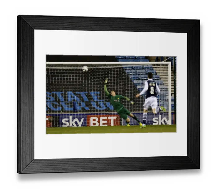 Framed Print : Millwall's Aiden O'Brien Scores First Goal Against Bradford City in Sky Bet League One