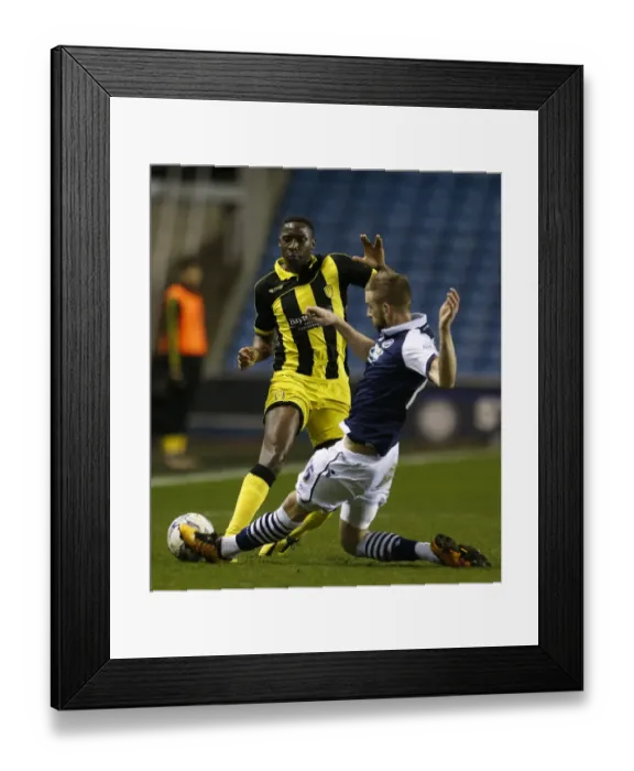 Framed Print : Bradford City vs Millwall: Mark Beevers Stops Lucas Akins at Coral Windows Stadium (Sky Bet League One) Framed Print : Bradford City vs Millwall: Mark Beevers Stops Lucas Akins at Coral Windows Stadium (Sky Bet League One)