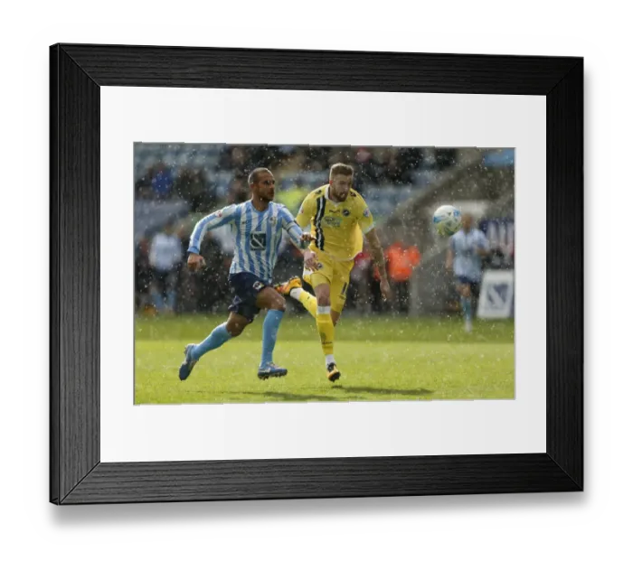Framed Print : Intense Clash: Marcus Tudgay vs. Mark Beevers - Coventry City vs. Millwall (Sky Bet League One)
