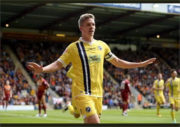 Millwall's Steve Morison Scores Second Goal in Sky Bet League One Play-Off First Leg against Bradford City (2015-16)
