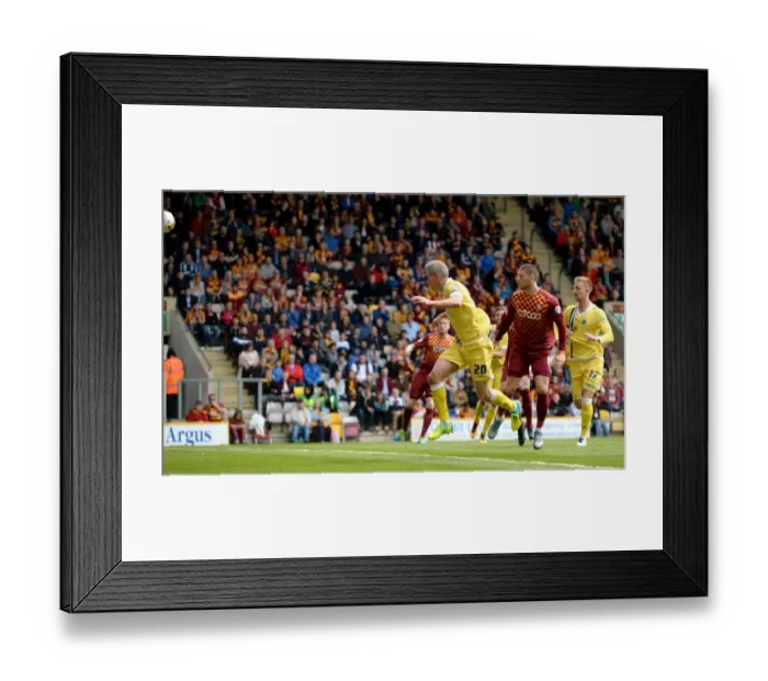 Framed Print : Millwall's Steve Morison Scores in Play-Off First Leg Against Bradford City (Sky Bet League One, 2015-16)