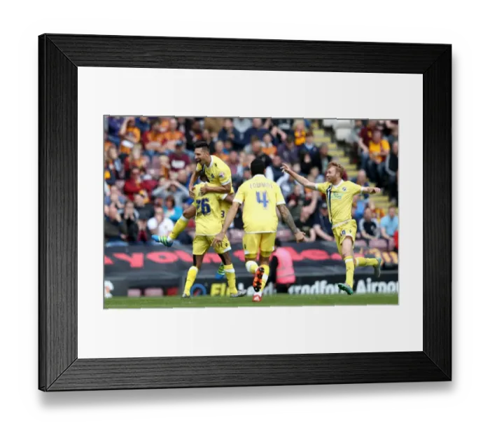 Framed Print : Millwall's Joel Martinez Scores Hat-trick in Thrilling Sky Bet League One Play-off First Leg Against Bradford City (2015-16) Framed Print : Millwall's Joel Martinez Scores Hat-trick in Thrilling Sky Bet League One Play-off First Leg Against Bradford City (2015-16)