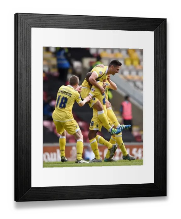 Framed Print : Millwall's Joe Martin Celebrates Third Goal in Sky Bet League One Play-Off First Leg vs. Bradford City (2015-16) Framed Print : Millwall's Joe Martin Celebrates Third Goal in Sky Bet League One Play-Off First Leg vs. Bradford City (2015-16)