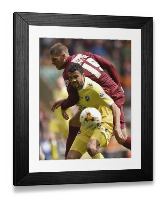Framed Print : Bradford City vs. Millwall: Intense Battle for the Ball in the Sky Bet League One Play-Off First Leg Framed Print : Bradford City vs. Millwall: Intense Battle for the Ball in the Sky Bet League One Play-Off First Leg