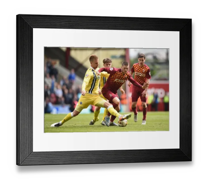 Framed Print : Webster vs Proctor: Intense Rivalry in Millwall vs Bradford City Play-Off Clash Framed Print : Webster vs Proctor: Intense Rivalry in Millwall vs Bradford City Play-Off Clash