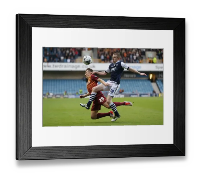 Framed Print : Intense Rivalry: Ferguson vs McMahon in the Millwall vs Bradford City Sky Bet League One Play-Off Semi-Final Second Leg