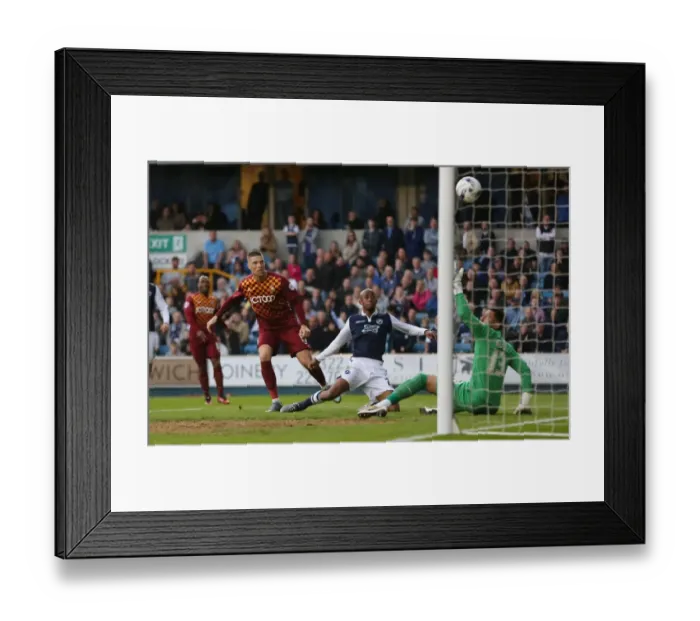 Framed Print : Millwall's Jamie Proctor Scores First Goal in Sky Bet League One Play-Off Semi-Final Against Bradford City (Second Leg) Framed Print : Millwall's Jamie Proctor Scores First Goal in Sky Bet League One Play-Off Semi-Final Against Bradford City (Second Leg)