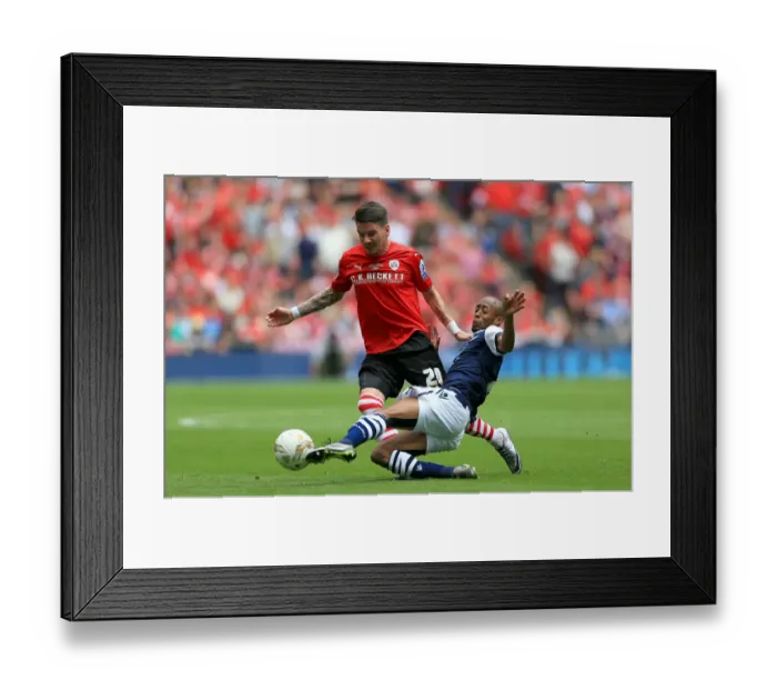 Framed Print : Barnsley vs. Millwall - Intense Rivalry: Hammill vs. Abdou at the Sky Bet League One Play-Off Final, Wembley Stadium