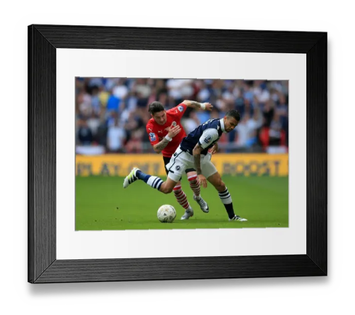 Framed Print : Intense Rivalry: Hammill vs Edwards - A Battle of Passion and Determination in the Sky Bet League One Play-Off Final
