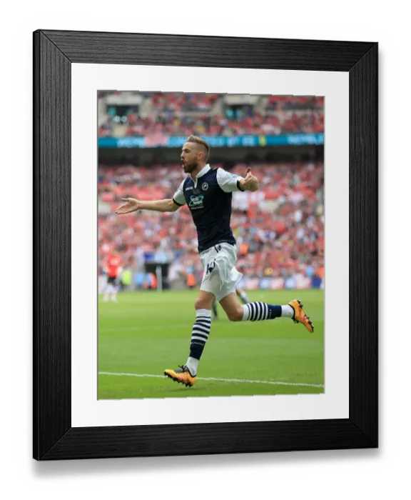 Framed Print : Mark Beevers Scores the Thrilling Opener: Millwall's Play-Off Final Victory at Wembley (2015-16, Barnsley vs Millwall) Framed Print : Mark Beevers Scores the Thrilling Opener: Millwall's Play-Off Final Victory at Wembley (2015-16, Barnsley vs Millwall)