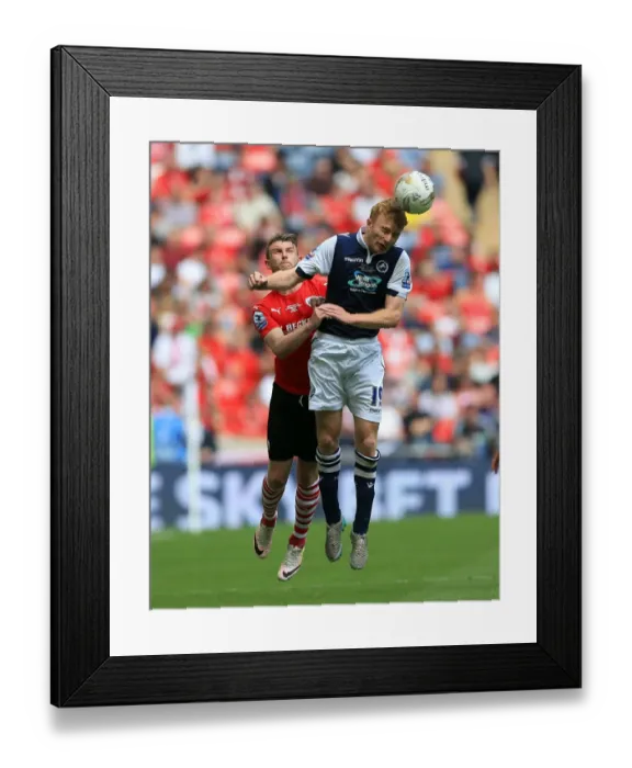 Framed Print : Barnsley vs Millwall: Winnall and Taylor in Intense Battle at Wembley Play-Off Final Framed Print : Barnsley vs Millwall: Winnall and Taylor in Intense Battle at Wembley Play-Off Final