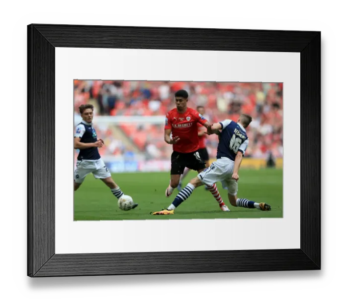 Framed Print : Barnsley vs. Millwall - Intense Battle for the Ball in the Sky Bet League One Play-Off Final at Wembley Stadium