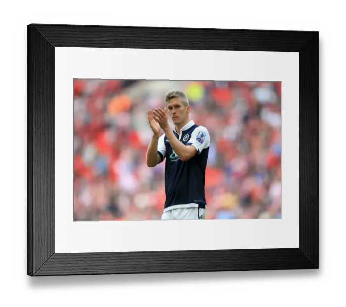 Framed Print : Millwall's Steve Morison Celebrates Play-Off Victory at Wembley Stadium