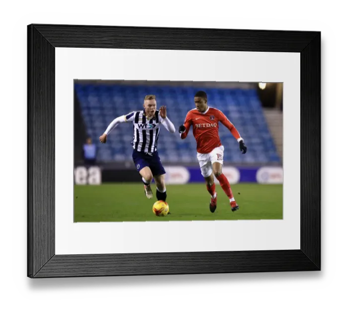 Framed Print : Battle for Possession: Ezri Konsa vs. Aiden O'Brien in Millwall vs. Charlton Athletic, Sky Bet League One - The Den Framed Print : Battle for Possession: Ezri Konsa vs. Aiden O'Brien in Millwall vs. Charlton Athletic, Sky Bet League One - The Den