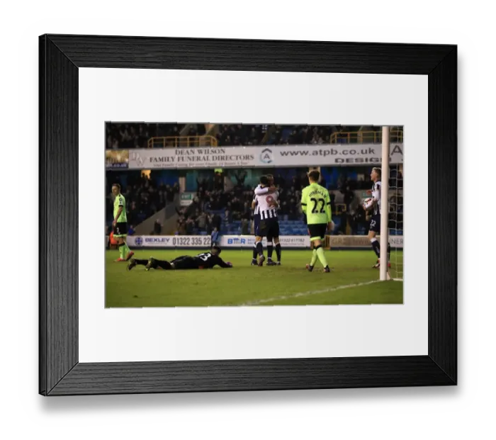 Framed Print : Millwall's Shaun Cummings Scores Second Goal vs. AFC Bournemouth in Emirates FA Cup Third Round Framed Print : Millwall's Shaun Cummings Scores Second Goal vs. AFC Bournemouth in Emirates FA Cup Third Round