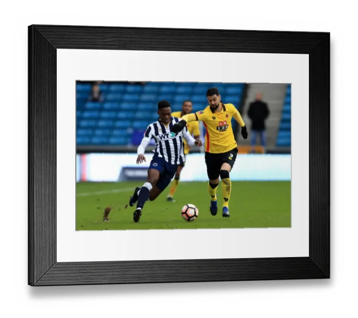 Framed Print : FA Cup Fourth Round: Millwall vs. Watford - Onyedinma and Britos Clash at The Den Framed Print : FA Cup Fourth Round: Millwall vs. Watford - Onyedinma and Britos Clash at The Den