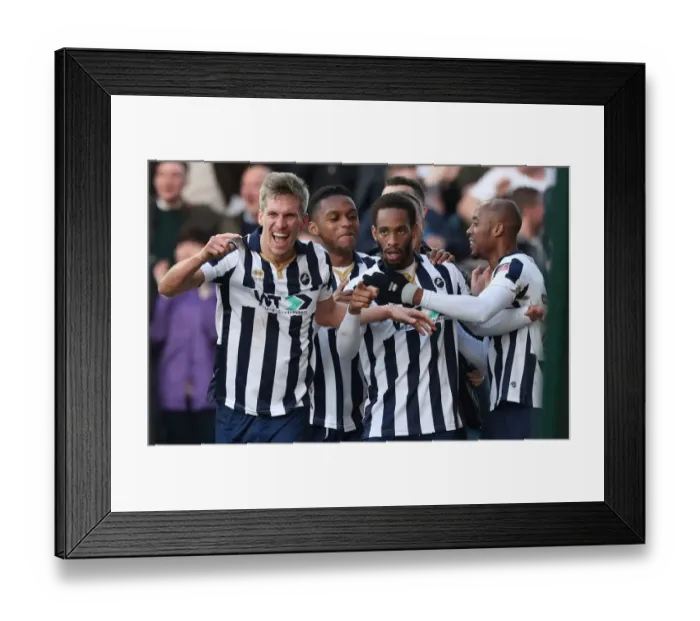 Framed Print : Millwall's Shaun Cummings Celebrates Opening Goal vs Leicester City in Emirates FA Cup Fifth Round Framed Print : Millwall's Shaun Cummings Celebrates Opening Goal vs Leicester City in Emirates FA Cup Fifth Round