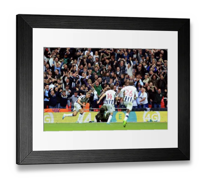 Framed Print : Steve Morison's Goal: Millwall's First in Sky Bet League One Play-Off Final vs. Bradford City at Wembley Stadium Framed Print : Steve Morison's Goal: Millwall's First in Sky Bet League One Play-Off Final vs. Bradford City at Wembley Stadium