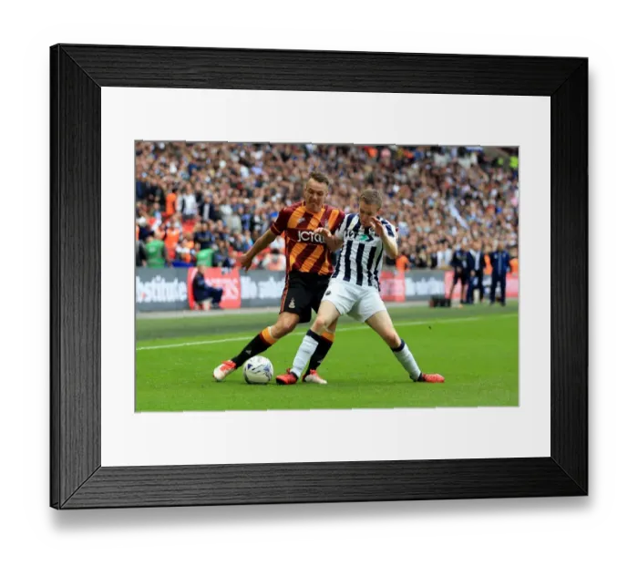 Framed Print : Intense Rivalry: McMahon vs. Ferguson's Battle for Supremacy in the Sky Bet League One Play-Off Final at Wembley Stadium