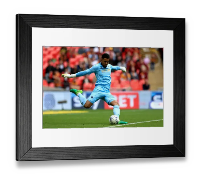 Framed Print : Millwall's Jordan Archer: Focused at the Wembley Play-Off Final (Bradford City vs Millwall, Sky Bet League One, 2016-17) Framed Print : Millwall's Jordan Archer: Focused at the Wembley Play-Off Final (Bradford City vs Millwall, Sky Bet League One, 2016-17)